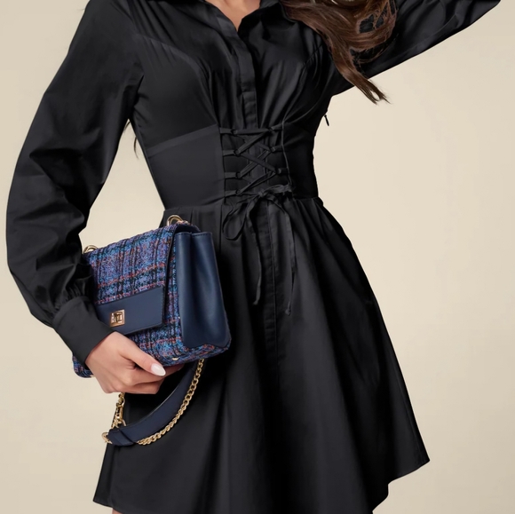 Corset Waist Shirt Dress - Picture 1 of 7